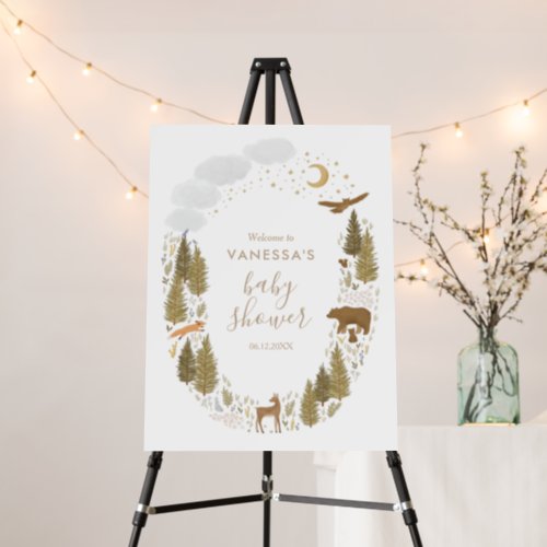 Woodland Animals Baby Shower Welcome Sign