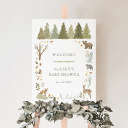 Woodland Animals Baby Shower Welcome Sign