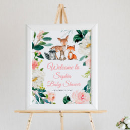 Woodland Animals Baby Shower Welcome Sign