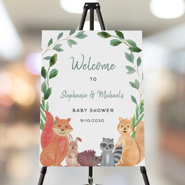 Woodland Animals Baby Shower Welcome Sign (Creator Uploaded)