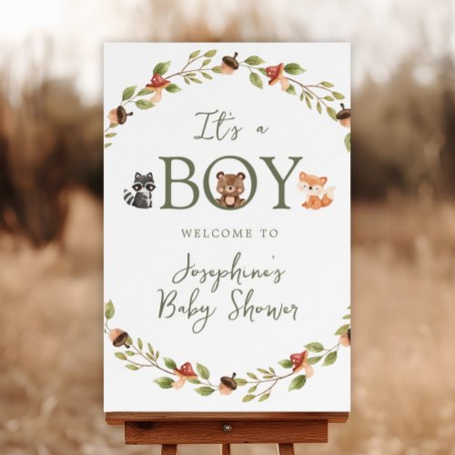 Woodland Animals Baby Shower Welcome Sign