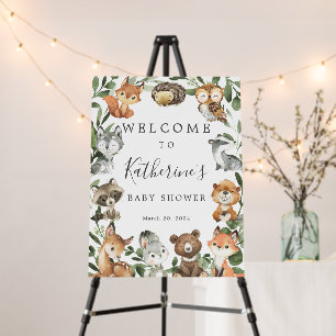 Woodland Animals Baby Shower Welcome Sign