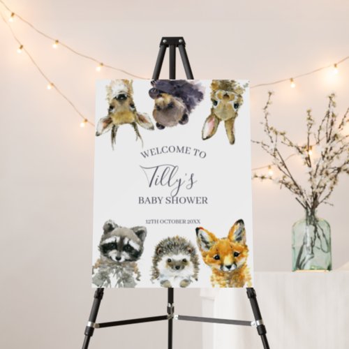 Woodland Animals Baby Shower Welcome Sign