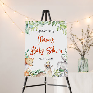 Woodland Animals Baby Shower Welcome Sign