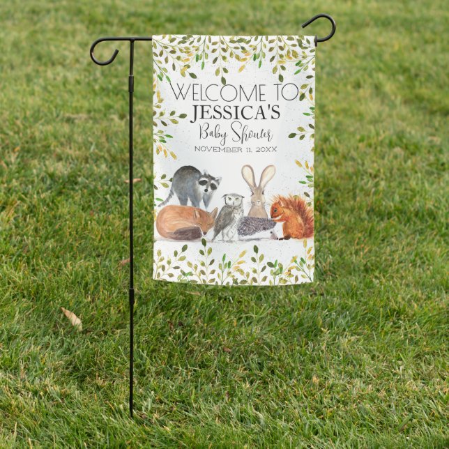 Woodland Animals Baby Shower Welcome Sign (In SItu)
