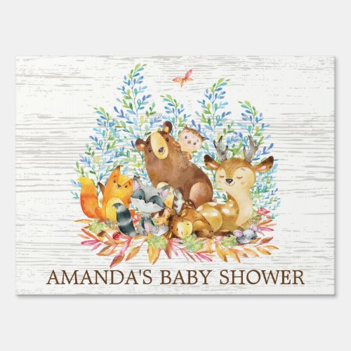 Woodland Animals Baby Shower Yard Sign