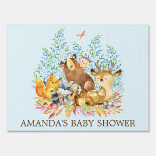 Woodland Animals Baby Shower Yard Sign