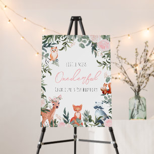 Woodland Animals Baby's First Birthday Sign