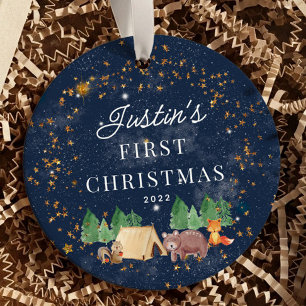Woodland Animals Baby's First Christmas Ceramic Ornament