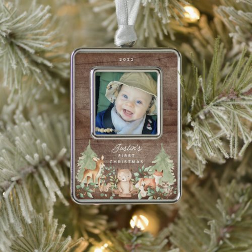 Woodland Animals Babys First  Christmas Ornament