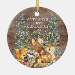 Woodland Animals Babys First Christmas Ornament Woodland Animals Babys First Christmas Ornament