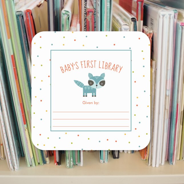 Woodland Animals Baby's First Library bookplate (Creator Uploaded)
