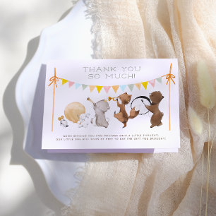 Woodland Animals Band Parade Baby Shower Thank You Card