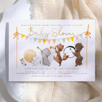 Woodland Animals Band Parade Cute Baby Shower Invitation