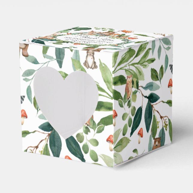 Woodland Animals Birthday Baby Shower Thank You Favor Boxes (Front Side)