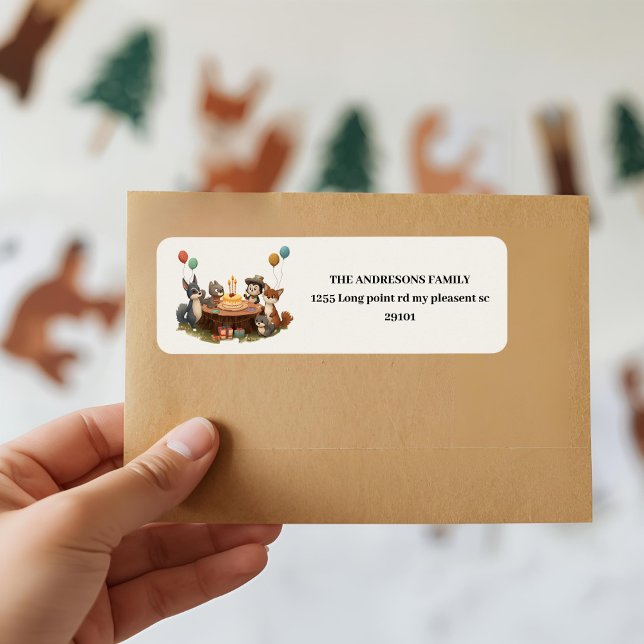 "Woodland Animals Birthday Label (Creator Uploaded)