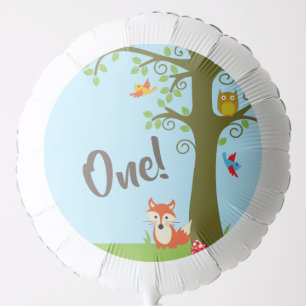 Woodland Animals Birthday Party Balloon