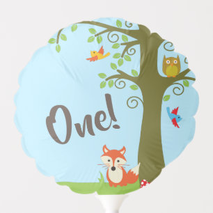 Woodland Animals Birthday Party Balloon
