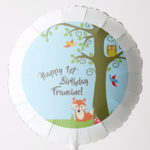 Woodland Animals Birthday Party Balloon