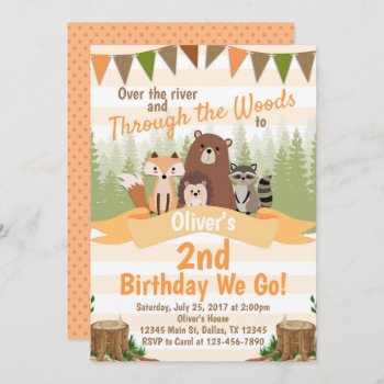 Woodland Animals Birthday Party Invitation Friends by PerfectPrintableCo at Zazzle