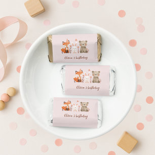 Woodland Animals Birthday Pink Hershey's Miniatures