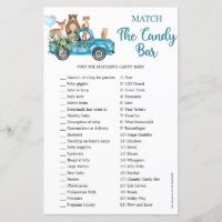 Woodland Animals Blue Truck Match The Candy Bar