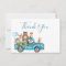 Woodland Animals Blue Truck Thank You Card