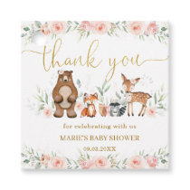 Woodland Animals Blush Floral Baby Shower Birthday Favor Tags