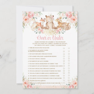 Woodland Animals Blush Floral Over or Under Game Invitation