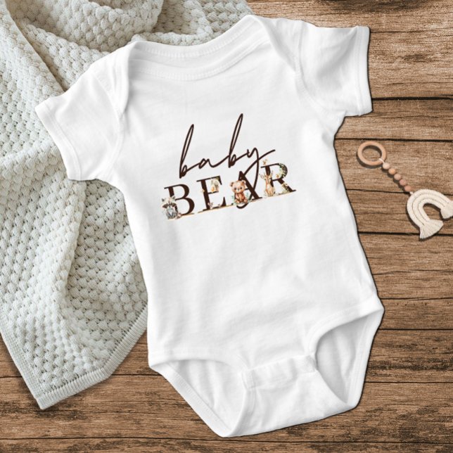 Woodland Animals Boho Baby Bear Baby Bodysuit (Creator Uploaded)