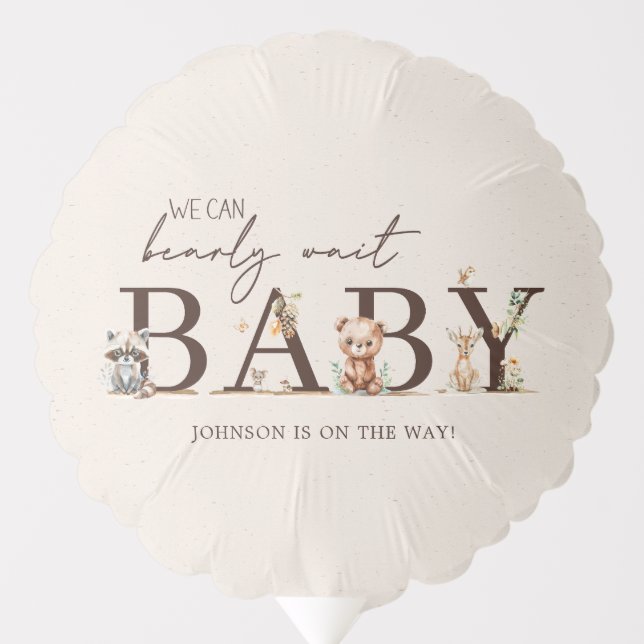 Woodland Animals Boho Baby Shower Balloon (Front)