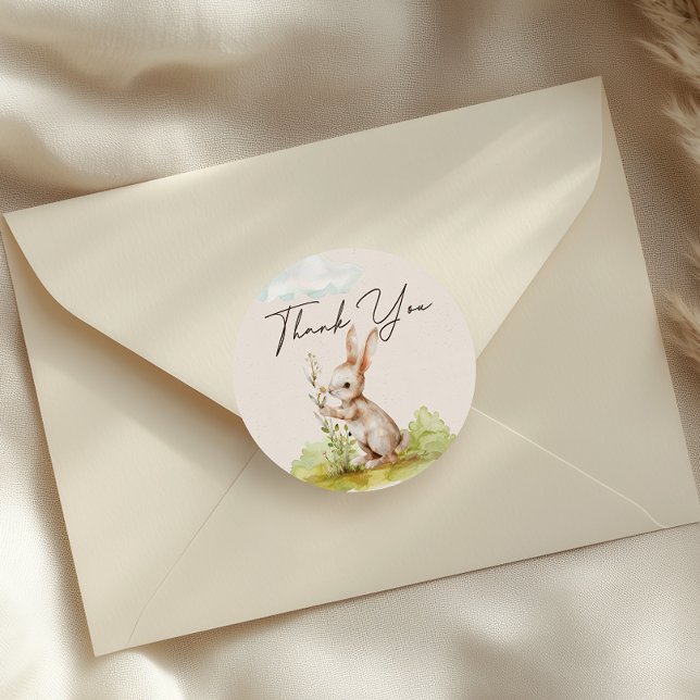 Woodland Animals Boho Baby Shower Classic Round Sticker (Creator Uploaded)