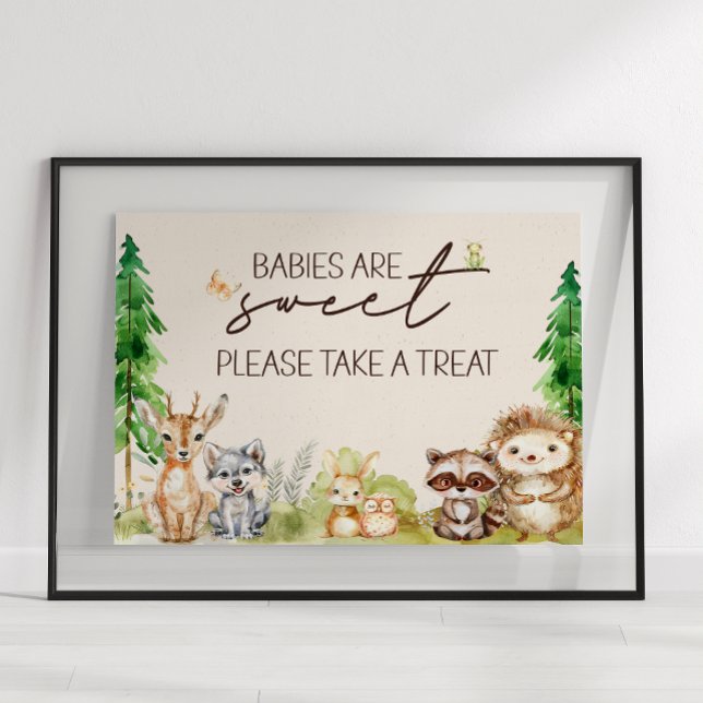 Woodland Animals Boho Baby Shower Favor Sign (Creator Uploaded)