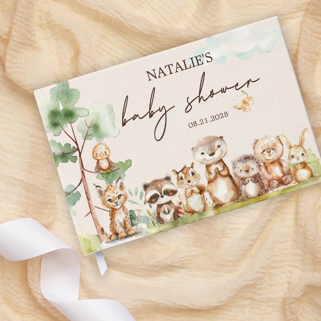 Woodland Animals Boho Baby Shower Foil Guest Book (Creator Uploaded)