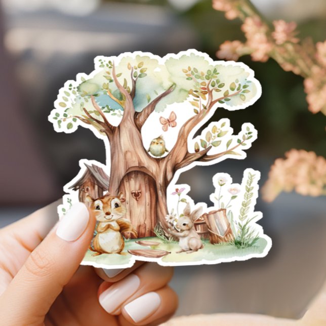 Woodland Animals Boho Baby Shower Sticker (Creator Uploaded)
