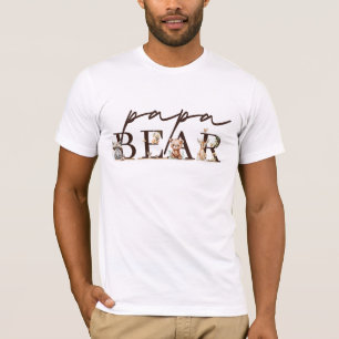Woodland Animals Boho Maternity Papa Bear T-Shirt