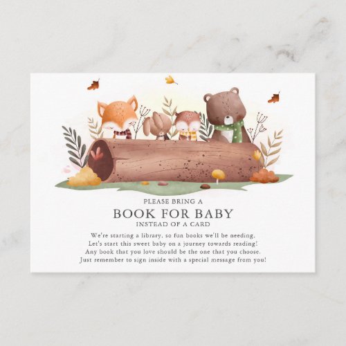 Woodland Animals Book for Baby Enclosure Card