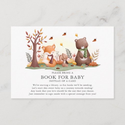 Woodland Animals Book for Baby Enclosure Card