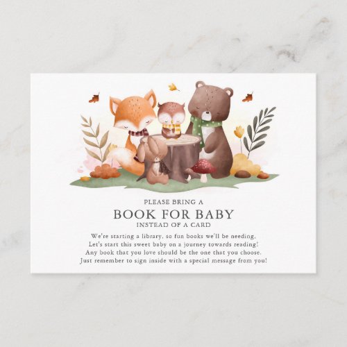 Woodland Animals Book for Baby Enclosure Card