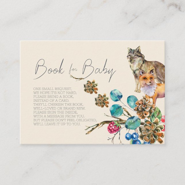 Woodland Animals | Book For Baby Insert Card | Fem (Front)