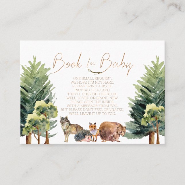 Woodland Animals | Book For Baby Insert Card | Wh. (Front)