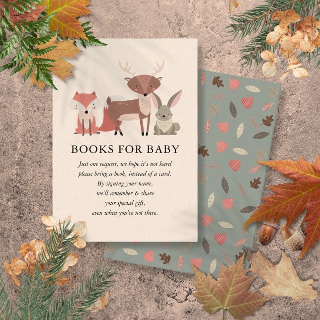 Woodland Animals Book Request Forest Baby Shower Enclosure Card (Woodland Animals Book Request Forest Baby Shower Enclosure Card)