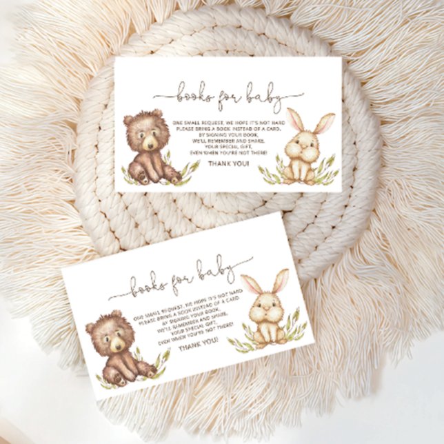 Woodland Animals Books For Baby Baby Shower Card (Creator Uploaded)