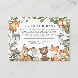 Woodland Animals Books For Baby Baby Shower Card