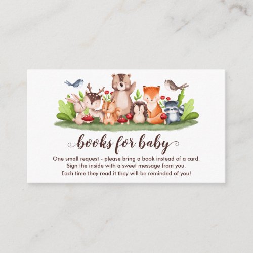 Woodland Animals Books for Baby Enclosure Card