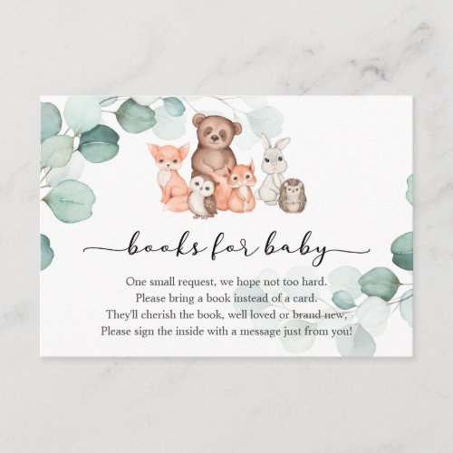 Woodland Animals Books for Baby insert card