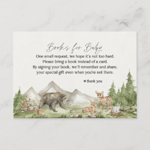 Woodland Animals books for baby invitation insert