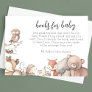 Woodland Animals Books For Baby Shower Enclosure Card