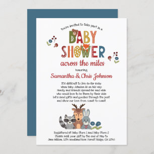 Woodland Animals Boy Baby Shower by Mail Invitation