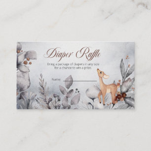 Woodland Animals Boy Baby Shower Diaper Raffle Enclosure Card